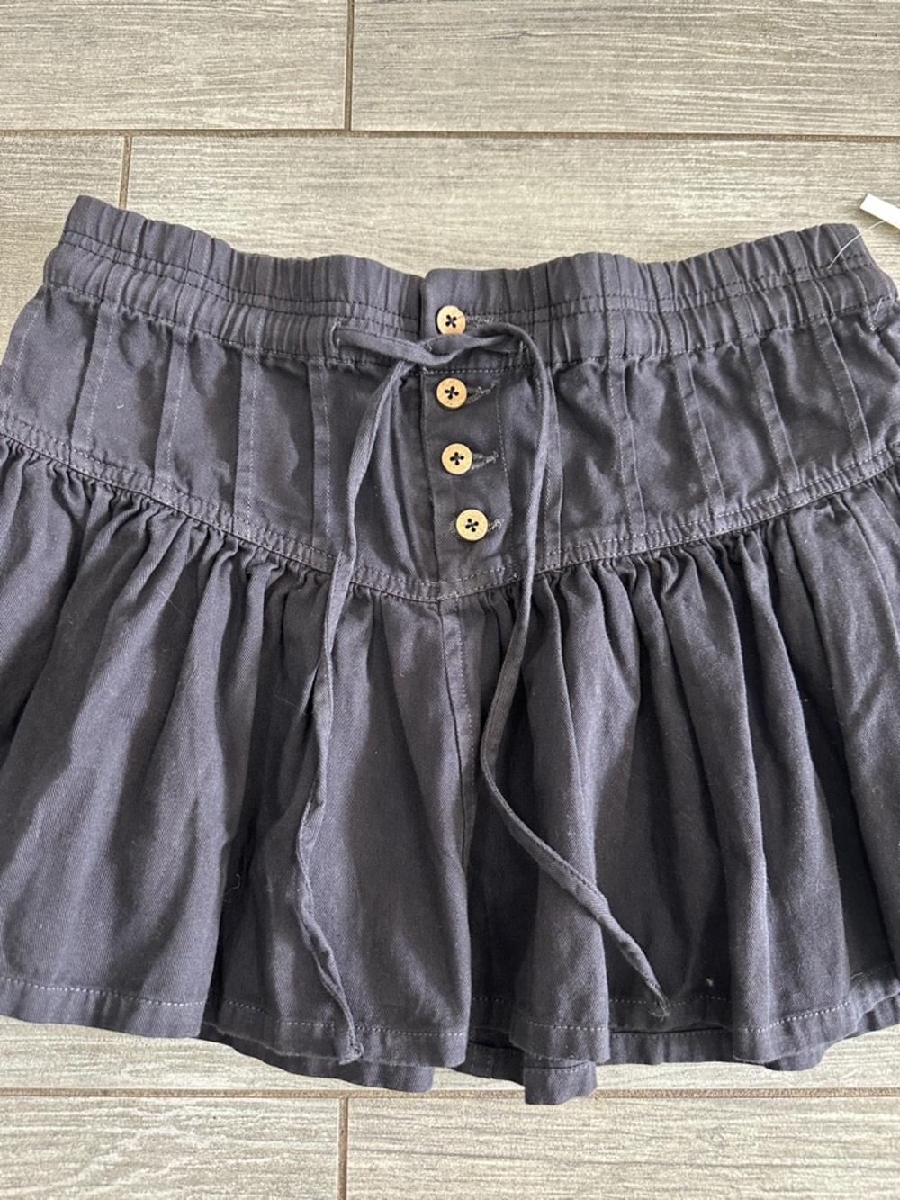 Free People We The Free Roselle High Rise Black Denim Mini Skirt New! - Picture 8 of 11